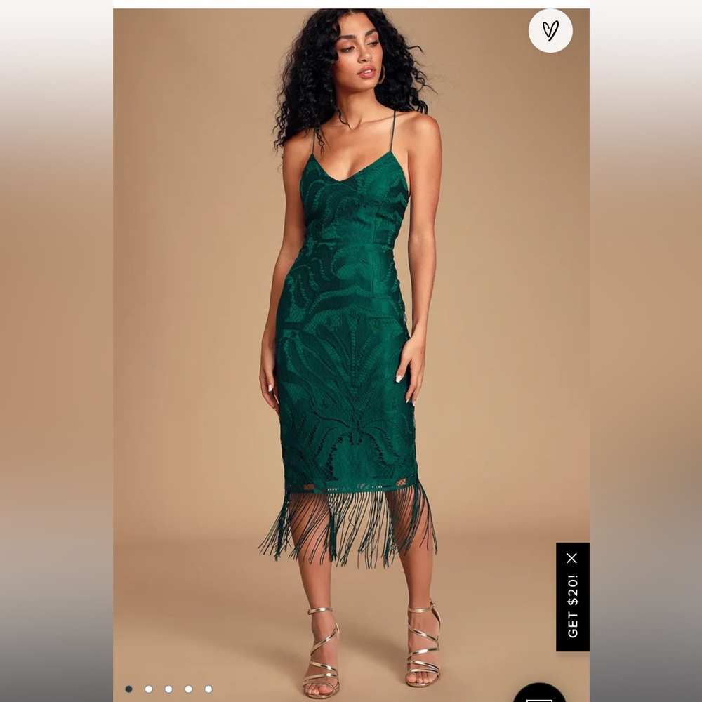 Green fringe dress